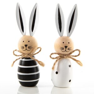 Набор декоративных фигурок Кролики Black and White 10 см, 2 шт Breitner фото 1