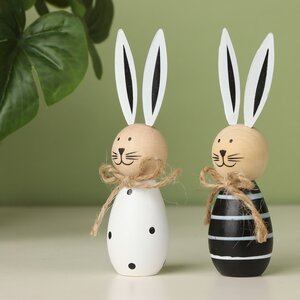 Набор декоративных фигурок Кролики Black and White 10 см, 2 шт Breitner фото 2