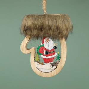 Деревянная елочная игрушка Волшебная Рукавичка - Санта 10 см, подвеска Breitner фото 1