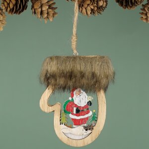 Деревянная елочная игрушка Волшебная Рукавичка - Санта 10 см, подвеска Breitner фото 2