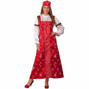 Карнавальный костюм для взрослых Марья-искусница, красный