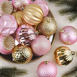 Набор пластиковых шаров Shine Collection: Rosy Glam 8 см, 42 шт Winter Deco фото 1