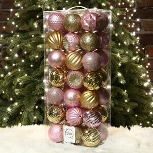 Набор пластиковых шаров Shine Collection: Rosy Glam 8 см, 42 шт Winter Deco фото 2