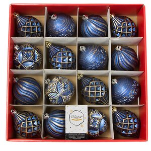 Набор пластиковых шаров Winter Candy: Blue 8 см, 16 шт Winter Deco фото 2