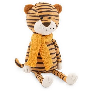 Мягкая игрушка Тигр Санни в желтом шарфе 21 см