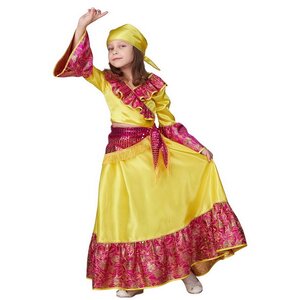 Карнавальный костюм Цыганка в желтом наряде, рост 146 см Батик фото 1