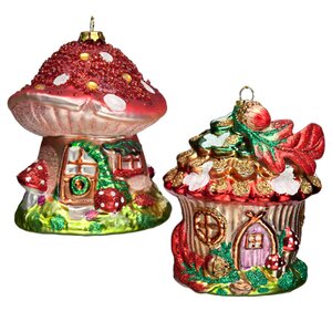 Стеклянная елочная игрушка Сказочный Домик - Грибок 11 см, подвеска Holiday Classics фото 2
