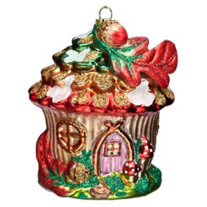 Стеклянная елочная игрушка Сказочный Домик - Желудь 11 см, подвеска Holiday Classics фото 1