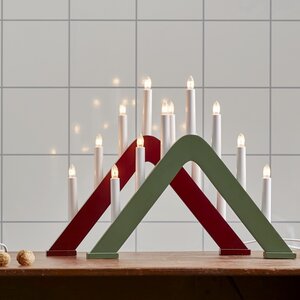 Рождественская горка Jarve 41*36 см красная, 7 электрических свечей Star Trading фото 2