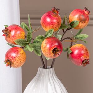 Искусственная ветка Гранат Sharoli 33 см красная EDG фото 2