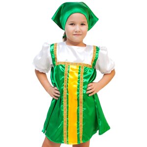 Карнавальный костюм Плясовой зеленый, рост 122-134 см
