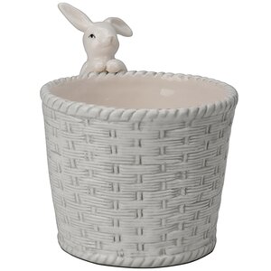 Декоративное кашпо Крошка Кролик 14*11 см серое Koopman фото 1