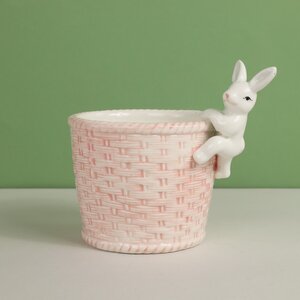 Декоративное кашпо Крошка Кролик 14*11 см розовое Koopman фото 2