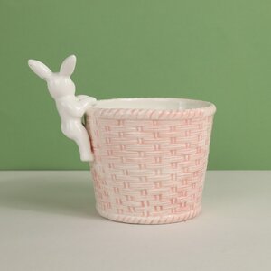 Декоративное кашпо Крошка Кролик 14*11 см розовое Koopman фото 6