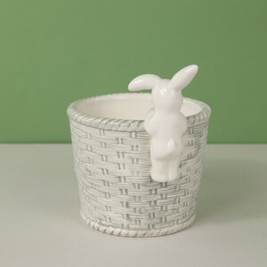 Декоративное кашпо Крошка Кролик 14*11 см серое Koopman фото 6