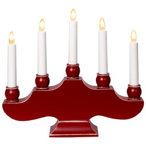 Винтажный светильник-горка Hanna 30*27 см красный, 5 электрических свечей Star Trading фото 2