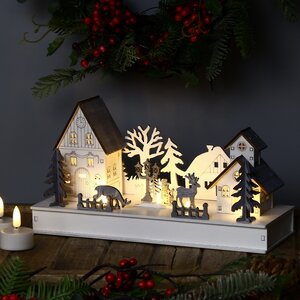 Новогодний светильник Рождество в деревушке Шильтах 28*15 см на батарейках, 8 LED ламп Star Trading (Svetlitsa) фото 1