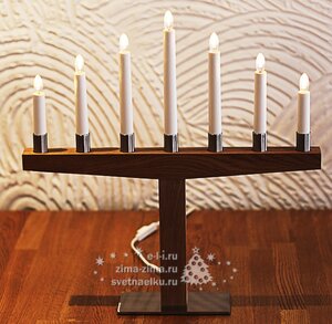 Подсвечник Neola, 46*44 см, 7 электрических свечей, светлое дерево Star Trading фото 2