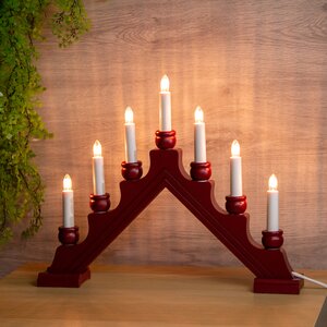 Рождественская горка Карина 42*35 см красная, 7 электрических свечей