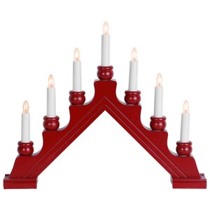 Рождественская горка Карина 42*35 см красная, 7 электрических свечей Star Trading фото 2