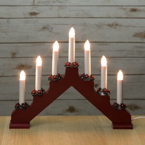 Светильник-горка Адам 37*32 см бордовый, 7 электрических свечей Star Trading фото 1