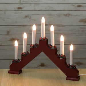 Светильник-горка Адам 37*32 см бордовый, 7 электрических свечей Star Trading фото 2