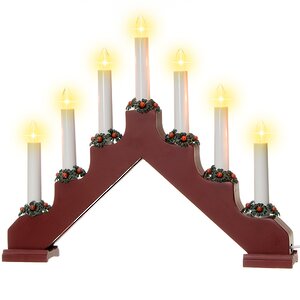 Светильник-горка Адам 37*32 см бордовый, 7 электрических свечей Star Trading фото 4