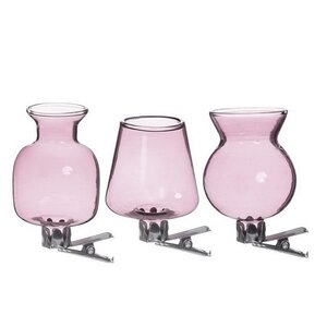 Набор стеклянных мини-вазочек Ольметта 7 см, 3 шт, розовый Ideas4Seasons фото 2