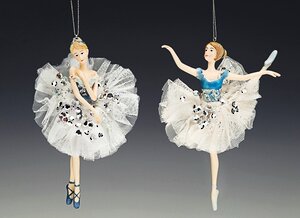 Елочное украшение "Балерина серебряно-бирюзовая", 16.5 см, подвеска Holiday Classics фото 1