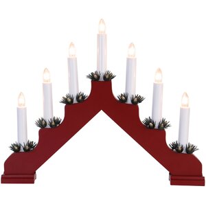 Светильник-горка Ada 38*30см бордовый, 7 электрических свечей Star Trading фото 3