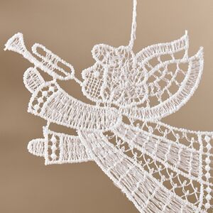 Кружевная елочная игрушка Ангел с горном 9 см Vogel (Вогель) фото 2