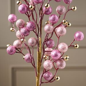 Декоративная ветка с ягодами Эннис: Розовые Облака 60 см Winter Deco фото 6