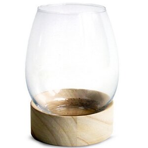 Декоративная ваза Борнео 18 см на деревянной подставке, стекло Ideas4Seasons фото 1
