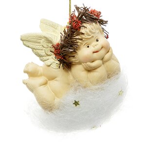 Елочная игрушка Ангел на Облачке 10 см, подвеска Holiday Classics фото 1