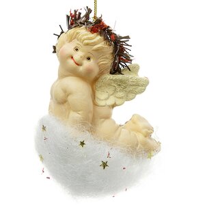 Елочная игрушка Ангел на Облачке 10 см, подвеска Holiday Classics фото 2