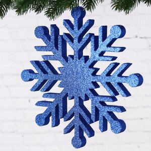 Снежинка Резная 40 см синяя, пеноплекс Winter Deco фото 2