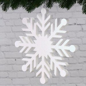 Украшение на потолок Снежинка 30 см белая, пеноплекс МанузинЪ фото 2