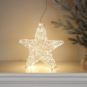 Cветодиодная звезда Торквато 30 см, 600 теплых белых микро LED ламп, IP44 Winter Deco фото 4
