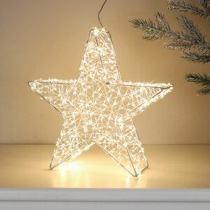 Cветодиодная звезда Торквато 30 см, 600 теплых белых микро LED ламп, IP44 Winter Deco фото 1