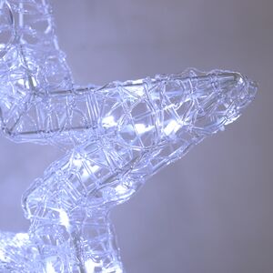 Cветодиодная звезда Селестия 50*7 см, 40 холодных белых LED ламп, на батарейках, IP44 Winter Deco фото 4