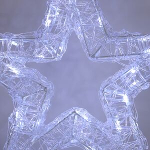 Cветодиодная звезда Селестия 50*7 см, 40 холодных белых LED ламп, на батарейках, IP44 Winter Deco фото 2