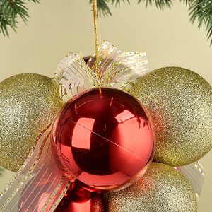 Гроздь из пластиковых шаров Almansora - Golden Rosso 30 см Winter Deco фото 2