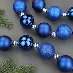 Бусы на елку Wellington 2-4 см, 208 см синие, пластиковые Winter Deco фото 4