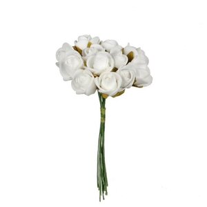 Искусственные розы для декора Lallita 10 см, 12 шт, белые Ideas4Seasons фото 3
