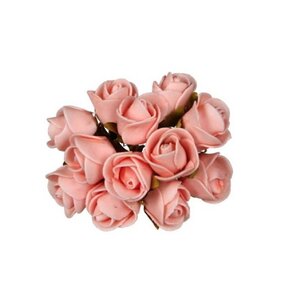 Искусственные розы для декора Lallita 10 см, 12 шт, нежно-розовые Ideas4Seasons фото 3