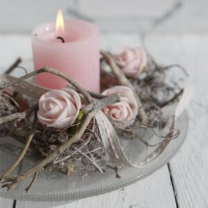 Искусственные розы для декора Lallita 10 см, 12 шт, нежно-розовые Ideas4Seasons фото 2