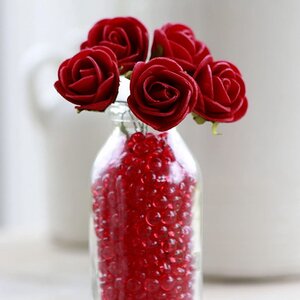 Искусственные розы для декора Lallita 10 см, 12 шт, алые Ideas4Seasons фото 2