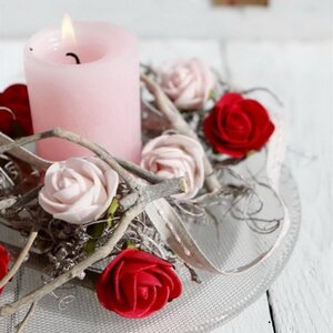 Искусственные розы для декора Lallita 10 см, 12 шт, алые Ideas4Seasons фото 3