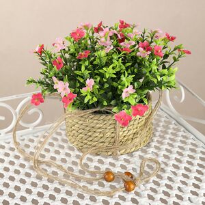 Искусственный цветок в кашпо Броваллия 18 см розовая Koopman фото 2