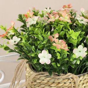 Искусственный цветок в кашпо Броваллия 18 см оранжевая Koopman фото 3